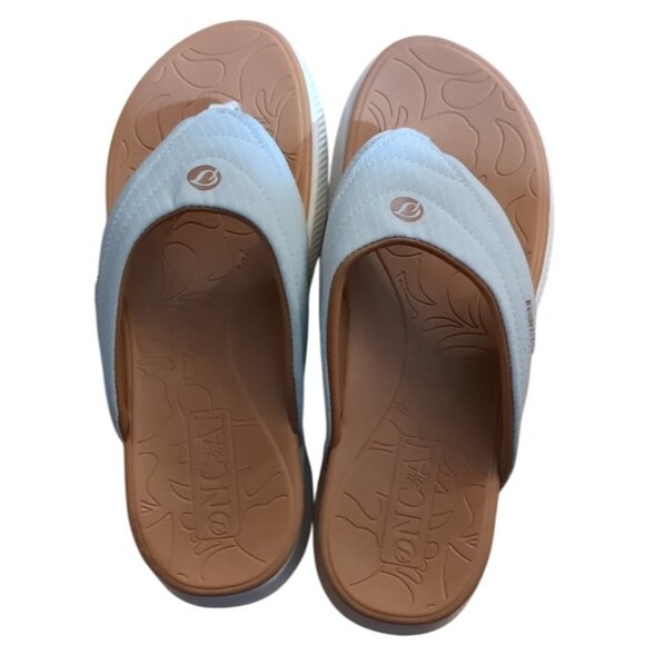Womens Oncai Comfort Slide sandal, flip flop Sz 11 White Tan orthopedic recovery - Picture 1 of 10